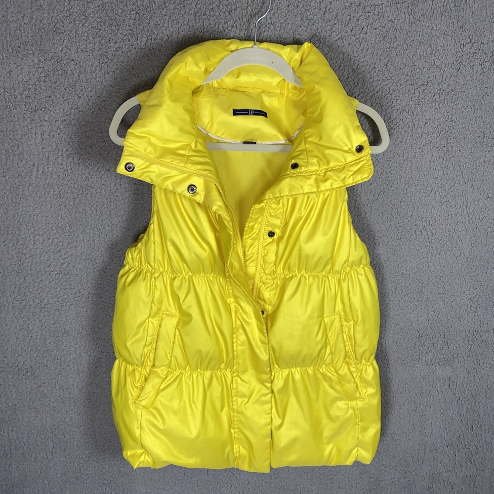 VTG Gap Men's Sz L Small Logo Winter Down Puffer Vest Pockets Zip N Snap